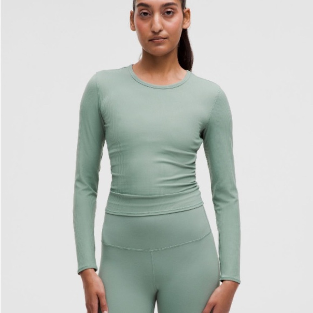 All It Takes Back-Twist Ribbed Nulu Long Sleeve Crater Blue Size 4 Lululemon